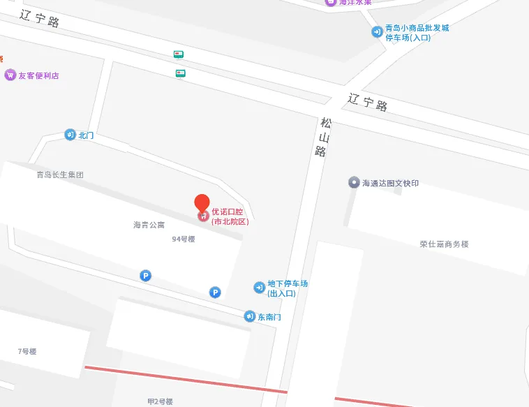 优诺口腔市北院区来院路线地图